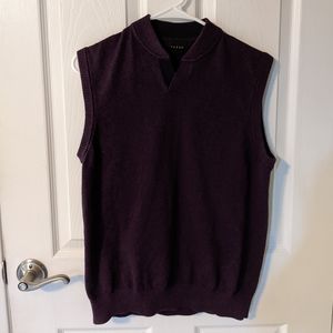 Wool Sweater Vest from Yezac in Rich Purple with Black Lining on the Neckline